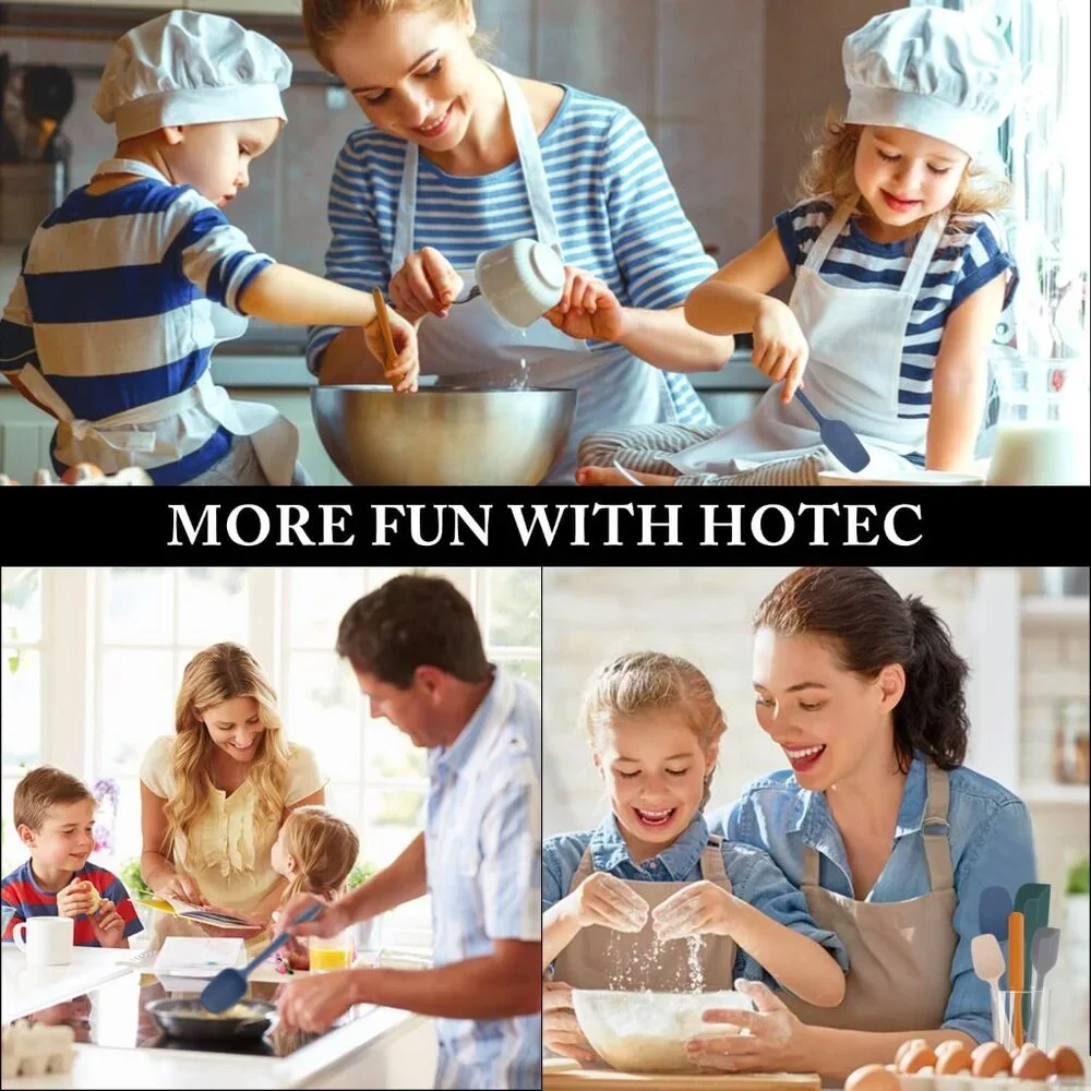 Heat Resistant 600℉ BPA-Free Silicone Rubber Spatula Set for Baking, Cooking, an - Picture 7 of 7